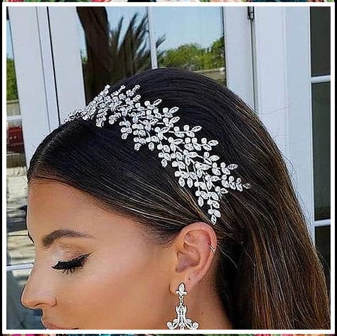 Wedding Hair Down - Ever feel like you're wasting your time searching? Click to get what you need from one of the worlds largest online retailer! Act IMMEDIATELY! Elegant Headband, Wedding Hair Wreath, Hair Wreaths, Bride Headpiece, Wedding Hair Inspiration, Wedding Hair Down, Crystal Headband, Bridal Headpiece, Wedding Headband