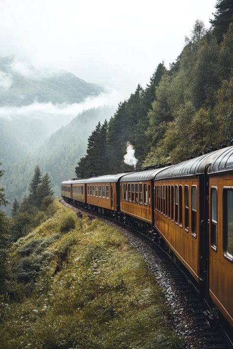 "All aboard! 🚂 These scenic train journeys offer a unique way to explore stunning landscapes, from mountain ranges to coastal views. Sit back, relax, and enjoy the ride. 🚞 #TrainJourneys #ScenicTravel #ExploreByTrain #SlowTravel #Wanderlust" Scenic Travel, Train Journey, Slow Travel, All Aboard, Sit Back, Mountain Range, Train, Travel