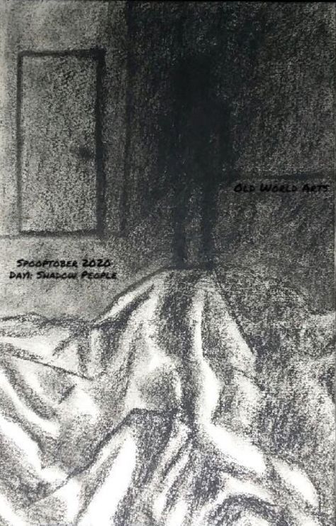 You’ve woken up in the middle of the night only to feel a presence in the corner of the room. You peer over your blanket to see a darkness blacker than night in the darkest corner of the room. In that darkness you see a shadowy person just looming there staring at you. Sleep evades you for the rest of the night as you keep one eye focused on that corner. —————————————— #oldworldartsspooptober #spooptober2020 #shadowpeople #scaredtodeathspodcastspooptober #spooptober #keepyouupatnight #itsinmy People Staring At You, Shadow Person, Shadow People, Night Shadow, Staring At You, Middle Of The Night, One Eye, In The Corner, Dark Corners