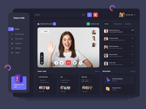 Video Conference Dashboard Design by CMARIX TechnoLabs on Dribbble Conference Website, Google Site Templates, Magazine Design Cover, Only Video, Landing Page Inspiration, Ux Inspiration, Portfolio Design Layout, Ui Design Website, Conference Design