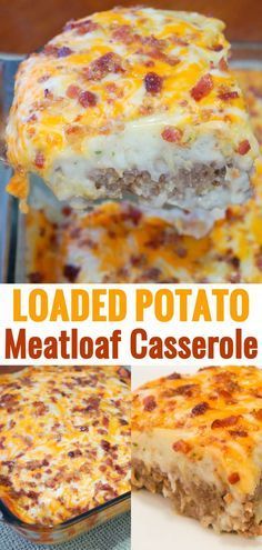 Loaded Potato Meatloaf, Potato Meatloaf Casserole, Easy Ground Beef Casseroles, Meatloaf Casserole, Delicious Meatloaf, Ground Beef Casserole Recipes, Ground Beef Stroganoff, Beef Ground, Easy Ground Beef