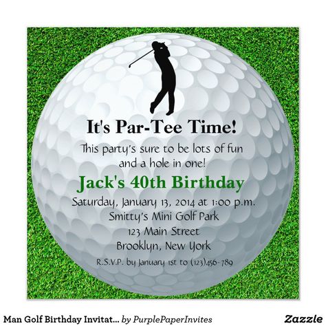 Mens Birthday Party Invitations, Birthday Ideas For Men, 40th Birthday Ideas, Golf Birthday Cakes, 40th Birthday Men, Golf Birthday Cards, 40th Birthday Party Invites, Golf Birthday Party, 21st Birthday Invitations