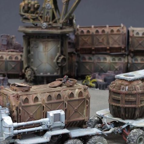 Marius on Instagram: "Guild of Coin Cargo-8 Ridgehauler Expanded my Ridgehauler with a trailer and Promethium Tanks. Also finally painted the crew. #necromunda #underhive #necromundaunderhive #warhammercommunity #hotinthehive #grimdark #paintcultist #ashwastes #necromundaashwastes #ridgehauler #cargo8ridgehauler #guildofcoin #necromundaterrain" Warhammer Necromunda, Necromunda Underhive, Trailer, Coin, Gaming, On Instagram, Instagram