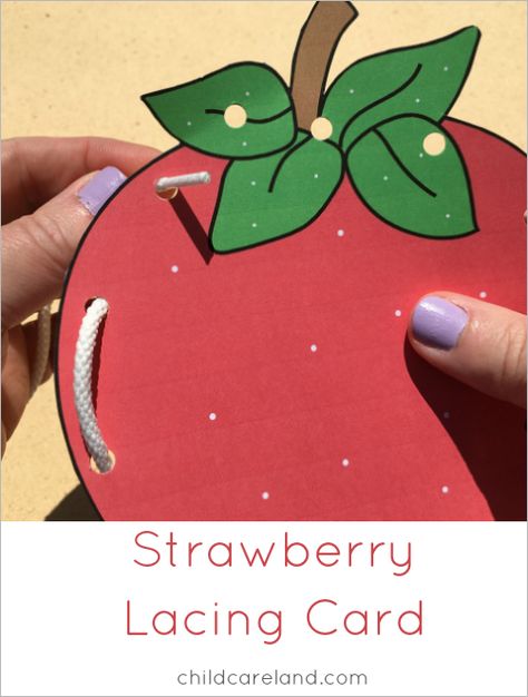 Fruit Lacing Cards Free Printable, Strawberry Crafts, Summer Worksheets, Bird Coloring, Strawberry Theme, Lacing Cards, Preschool Planning, Learning Printables, Craft Sticks