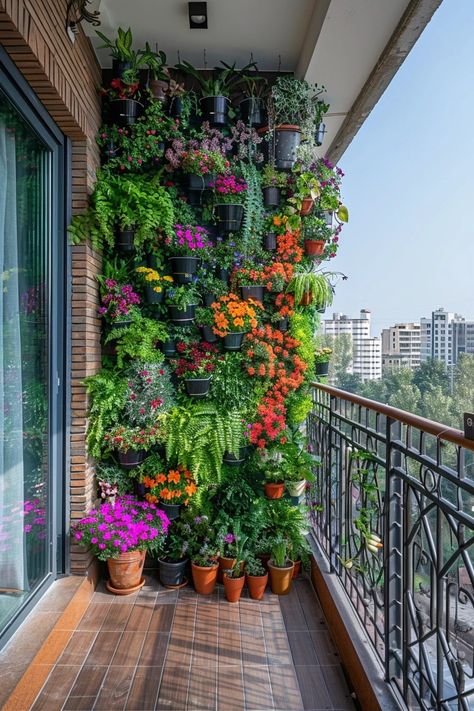 29 Small Apartment Balcony Ideas for a Chic Look 4 Green Balcony Ideas, Flower Shop Au, Small Balcony Garden Ideas, Patio Garden Ideas On A Budget, Manly Apartment, Green Balcony, Balcony Herb Gardens, Home With Plants, Small Apartment Balcony