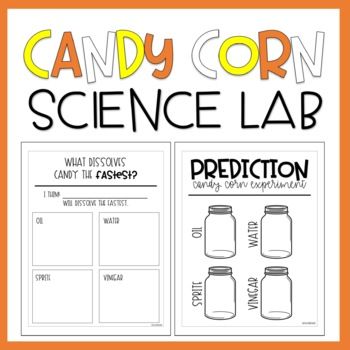 Candy Corn Science Preschool, Halloween Candy Science, Candy Corn Day Activities, Candy Corn Experiment For Kids, Science Lab Halloween, Fall Science Activities Preschool, Candy Corn Science Experiment, Candy Corn Science, Halloween Unit Study