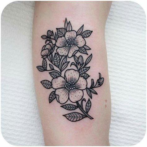 Flower tat Jasmine Tattoo, Wildflowers Tattoo, Small Tattoos With Meaning, Jasmine Flowers, Black And White Flower, Flower Tattoo Sleeve, Flowers Tattoo, Tattoo Feminina, Flower Tattoo Designs