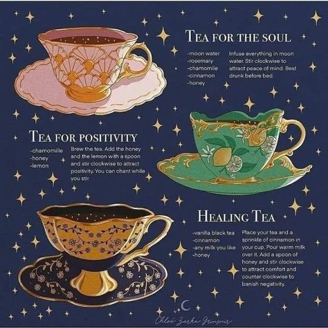 Warm Milk And Honey, Tea Magic, Books And Tea, Kitchen Witch Recipes, Tea Remedies, Tea Places, Healing Tea, Magia Das Ervas, Witch Spell Book