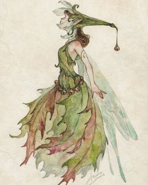 Forest Fairy Drawing, Forest Fairy Tattoo, Vintage Fairy Illustrations, Fae Drawings, Watercolor Creatures, Witch Teacher, Faerie Forest, Fairy Oc, Fairy Watercolor