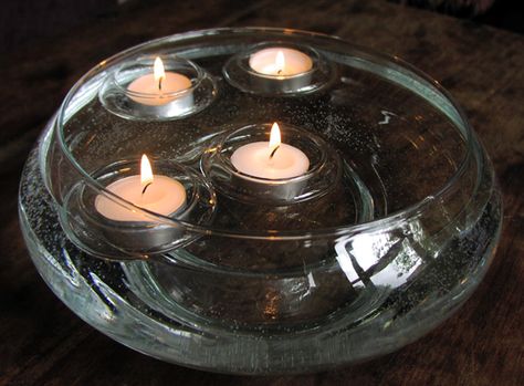 Floating candles are absolutely lovely as decorations for summer parties, but they are generally more expensive than tea lights and les... Make Floating Candles, Floating Centerpieces, Diy Floating Candles, Tea Party Decorations, Tea Candles, Candle Magic, Floating Candles, How To Make Tea, Wedding Candles