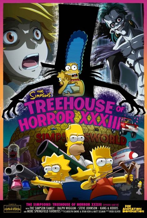 Episode 734: Treehouse Of Horror XXXIII Treehouse Of Horror, The Babadook, Ralph Wiggum, Simpsons Treehouse Of Horror, Halloween Episodes, Matt Groening, Horror Posters, Style Anime, The Simpson