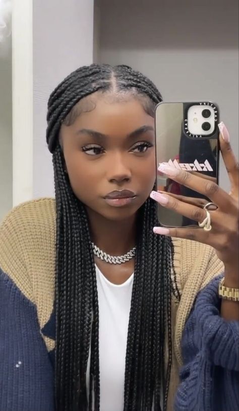 Sleek Box Braids, Cabo Hairstyles, Braids Aesthetic Black Women, Middle Part Box Braids, Make Your Hair Grow Faster, Hair Grow Faster, Afro Braids, Braids Ideas, Braid Inspiration