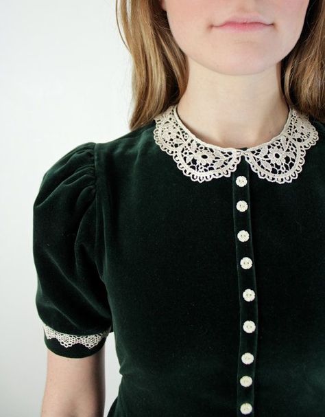 Peter Pan Collar Dress, Vestidos Vintage, Lace Collar, Mode Vintage, Pan Collar, Mode Inspiration, Peter Pan Collar, Looks Vintage, Collar Dress