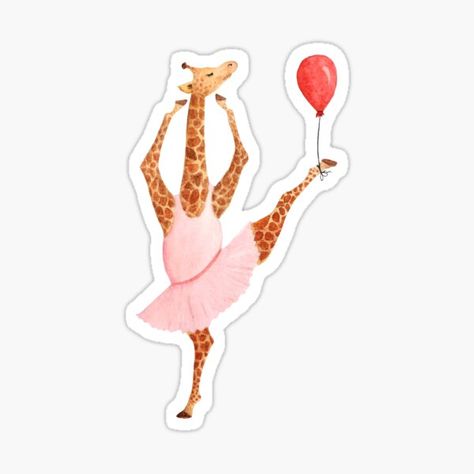 Ballerina Arabesque, Girlhood Art, Ballerina Animals, Ballet Illustration, Ballerina Painting, Animals Art, Kids Poster, Arabesque, Animal Illustration