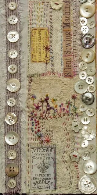 Bit of Imperfection – Mixed Media Inspiration – Wee Folk Art Button Projects, Crazy Quilting, Fabric Journals, Crazy Quilt, Button Art, Slow Stitching, Fabric Book, Handmade Books, Button Crafts