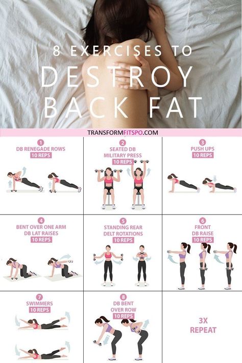 #backfat #getridof #workoutathome #womensworkouts #transformations Get rid of your lower back fat.  8 exercises to get rid of lower back fat for women. This exercise group helps to work out your back whilst giving your abs a tough time. This hits your whole back, making them great exercises to get rid of lower back fat!  See the before and after results and experience body transformation.  Workout at home or in the gym.  No equipment needed. Just click on the pin to see the full workout. Lower Back Fat, Back Fat Workout, Fitness Routines, Trening Fitness, Back Fat, At Home Workout Plan, Body Fitness, Fat To Fit, Back Exercises