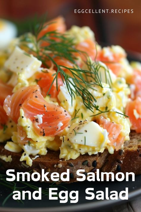 If you are looking for a delicious and healthy lunch or dinner option, this Smoked Salmon and Egg Salad is a must-try. #smoked salmon egg salad #smoked salmon egg salad sandwich #smoked salmon egg salad recipe #smoked salmon and egg salad #smoked salmon salad with egg #breakfast salad with smoked salmon and poached eggs #smoked salmon egg salad recipe #smoked salmon salad #smoked salmon salad reicpes #smoked salmon salad sandwich #smoked salmon salad recipes healthy Salmon Salad Recipes Healthy, Salmon Egg Salad, Smoked Salmon Salad Recipes, Salad With Smoked Salmon, Recipe Smoked Salmon, Salmon Salad Sandwich, Salad With Egg, Smoked Salmon And Eggs, Brunch Appetizers