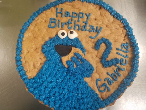 Cookie Monster Cookie Cake, Cookie Monster Cookies Decorated, Cookie Monster Cake, Super Cookies, Sesame Street Cookies, Cookie Cake Designs, Sesame Street Party, Cookie Cake, Sesame Street