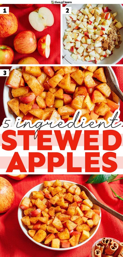 Easy Stewed Apples (Ready in 20 Minutes) Canned Stewed Apples, Stovetop Cooked Apples, Best Stewed Apples, Stewed Fruit Breakfast, Stewed Apples Recipes Simple, Easy Stewed Apples, Stewed Fruit Recipe, Stewed Apples Healthy, Cooked Apples Recipe Stove Top