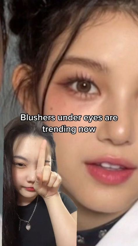 Blush Under Eyes, Blush Application, Under Eye Makeup, Chinese Makeup, Makeup Inspired, Newjeans Danielle, Korean Eye Makeup, Beauty Makeup Tutorial, Makeup Artist Tips