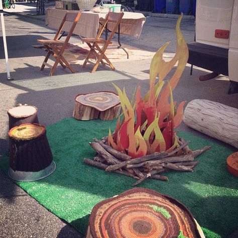 fake fire, fake wood! #carlwagan #bloorcourt | Flickr - Photo Sharing! Fake Campfire, Fake Fire, Fake Wood, Parade Float, Camping Birthday, Christmas Parade, Camping Party, Camping Theme, Trunk Or Treat