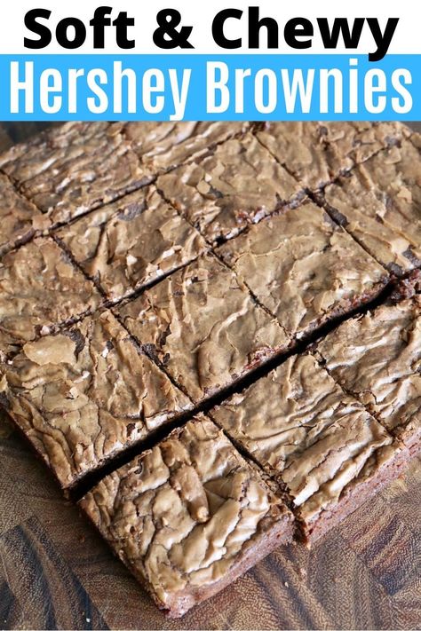 Hershey Brownie Recipe, Hershey Cocoa Powder Recipes, Hershey Brownies, Basic Brownie Recipe, Milk Chocolate Brownies, Chocolate Hershey, Cocoa Powder Recipes, Cocoa Brownies, Double Chocolate Brownies