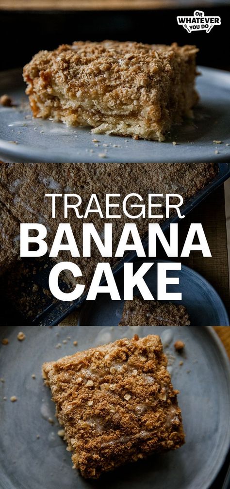 Incredible Traeger Banana Cake Recipe - MUST TRY! Banana Flavored Cake, Prime Rib Recipe Easy, Leftover Prime Rib Recipes, Easy Banana Cake, Smoked Dishes, Smoker Ideas, Banana Coffee Cakes, Bbq Desserts, Outdoor Cooking Recipes