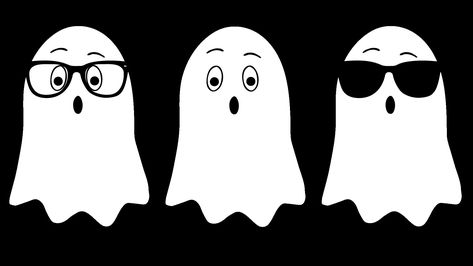 Ghost With Glasses Drawing, Ghost Sillouhette, Ghost With Glasses, Boo Decor, Cool Ghost, Witch Eyes, Ghost Drawing, Autumn Clipart, Happy Harvest