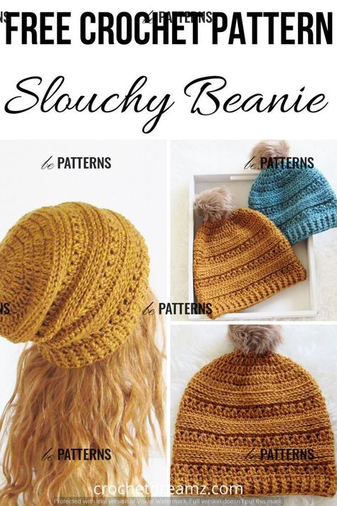 Crafty Crowns: Trendy Crochet Hat Patterns to Top Off Your Look Crochet Beanies Free Pattern, Slouchy Beanie Crochet Pattern Free, Crochet Beanie Hat Free Pattern, Crochet Hat Patterns, Crochet Beanie Pattern Free, Crochet Beanie Hat, Trendy Crochet, Hat Patterns, Slouchy Beanie