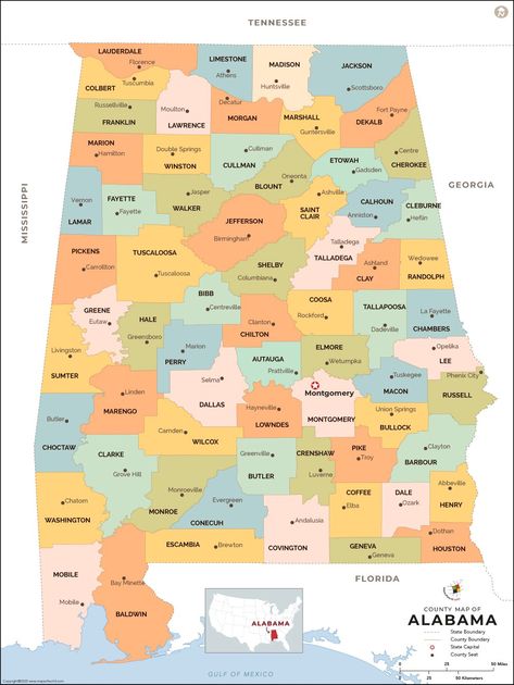 Clickable Alabama County Map showing all the 67 Alabama counties along with its county seat and links to each county map. Dallas Map, Houston Map, Washington Map, Us State Map, America City, South America Map, Mexico Map, National Parks Map, County Map