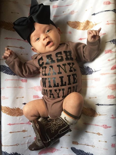 Country Baby Clothes, Country Baby Pictures, Country Baby Girl Clothes, Western Baby Girls, Johnny Cash Shirt, Western Baby Clothes, Country Baby Girl, Clothes Country, Country Baby Boy