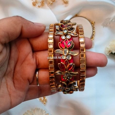 A 3D bloom in crimson hue, 🌺 Red lotus rising, bold and true, 🔴 A symbol of life's endless view. 🌊🌹 . . . Design Code - Nava0084 . . “Get yours now in your favorite color! 🎨✨" . . "Customize bangles with raw silk thread! 🎨💫@nava.neela" . . DM us on Instagram or WhatsApp to 8300830771 . . #navaneela #bangles #silkthreadbangles #silkthreadjewelry #kundanbangles #weddingbangles #bridalbangles #returngifts #festivebangles #southindianbangles #bride #bangleset #weddinginspiration #Indianwedding #b... Silk Thread Bangles Design, Thread Bangles Design, Kundan Bangles, Red Lotus, Silk Thread Jewelry, Silk Thread Bangles, Thread Bangles, Bangles Design, Bangles Indian