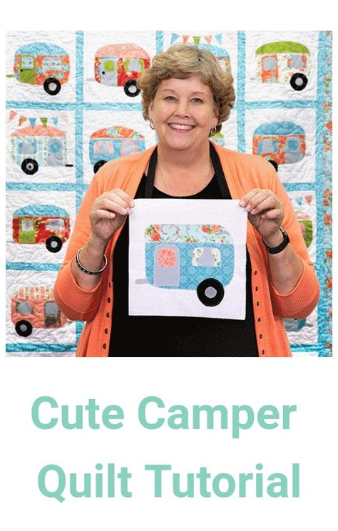 Missouriquiltco.com has this adorable camper quilt tutorial. Rv Quilt Patterns, Camper Cross Stitch Pattern Free, Camper Quilt Patterns Free, Vw Bus Quilt Pattern, Caravan Applique Template, Camper Quilt, Missouri Quilt Company, Missouri Quilt Tutorials, Camping Quilt