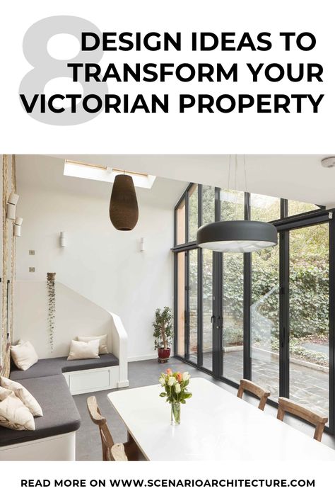 It’s more than 150 years since developers built terraced houses, and things have changed. The Victorian way of life is no more. In fact, each room had a purpose and was perfectly formed for who lived there but there were still many issues with the design.  In this article, we’re deep-diving into a few ideas for how to transform your Victorian property. These are only a guide, and a bespoke concept for you is essential to really get the most from your home.  #Architecture #London #Victorian Scenario Architecture, Victorian Windows, Renovation House, Architecture London, Kitchen Extensions, Self Build Houses, British Landscape, Boutique Studio, Roof Extension