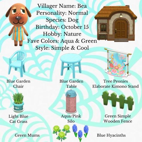 Bea Acnh Yard, Bea Yard Guide Acnh, Beau Acnh Yard, Vesta Acnh, Acnh Villagers Yard, Yard Guide Animal Crossing, Animal Crossing Yard Guide, Design Ideas Acnh, Acnh Yard Guide