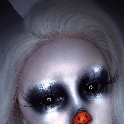 aprylleto ❤️‍🔥 on Instagram: "Happy 1st of December! 🎄 a lil throwback of the Zero look I done last year can’t wait to get some Christmas content out for you all! ib: @imogenhearts products used: @makeuprevolution foundation in 0.5 and translucent powder @plouise_makeup_academy rewhite paint @unicorncosmetics wicked palette @sensoriumbeauty chapter one palette @nyxcosmetics epic liner in black @jeffreestarcosmetics weirdo liquid lipstick @eldorafalseeyelashes B802 & S409 lashes @ttd_eye wear your glow black contacts (use code aprylleto for money off!) @rimmellondonuki Rimmel Wonder'swipe Liner & Shadow in Slay @officialsnazaroo red paint and black paint * I have edited contacts larger to fill my eyes . . . . . . . #christmasmakeup #morpheglamfam #morphebrushes #morphebabe Black Contacts, Zero Makeup, Christmas Content, 1st Of December, Plouise Makeup, Plouise Makeup Academy, Morphe Brushes, Makeup Academy, Translucent Powder