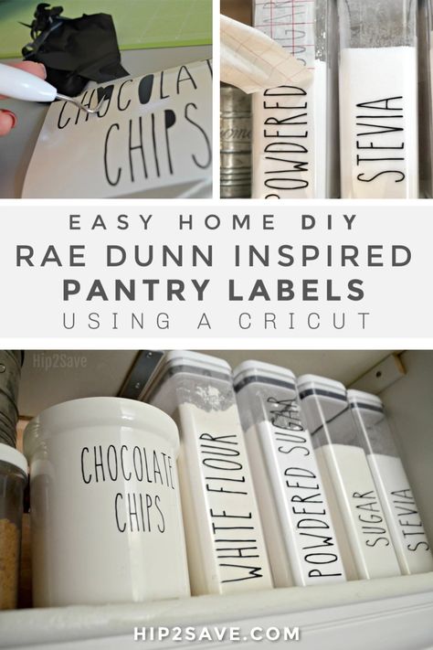 Pantry Labels Cricut Vinyl Decals, Cricut Kitchen Labels Vinyl Lettering, Cricut Pantry Labels Svg Free, Cricut Food Labels, Cricut Pantry Labels Free Printables, Labels For Pantry Containers, Household Labels, Farmhouse Style Pantry, Vinyl Pantry Labels