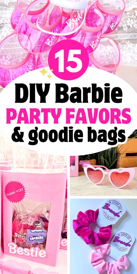 Barbie Birthday Party Goody Bags, Barbie Birthday Gift Bags, Barbie Themed Goodie Bags, Barbie Gift Bags Ideas, Barbie Birthday Sleepover, Barbie Goodie Bags Party Favors, Barbie Spa Party Ideas, Barbie Birthday Favor Ideas, Princess Barbie Birthday Party