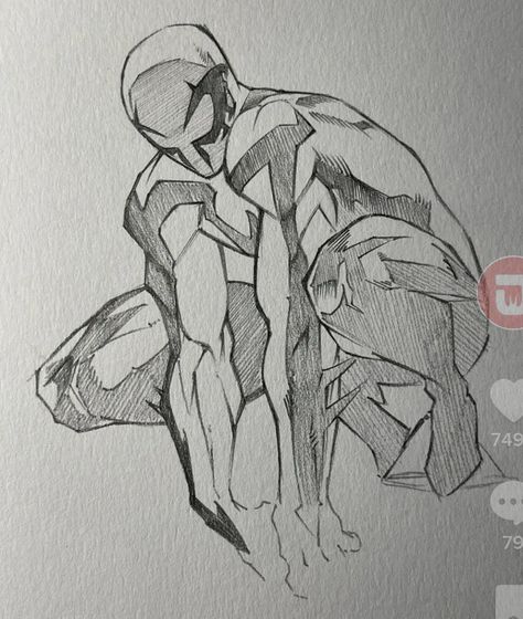 Spiderman 2099 Drawing, Sketch Ideas Inspiration, Marvel Art Ideas, Spider Man Reference, Sketch Training, Comic Book Style Art, Easy Dragon Drawings, Marvel Art Drawings, Spiderman Comic Art