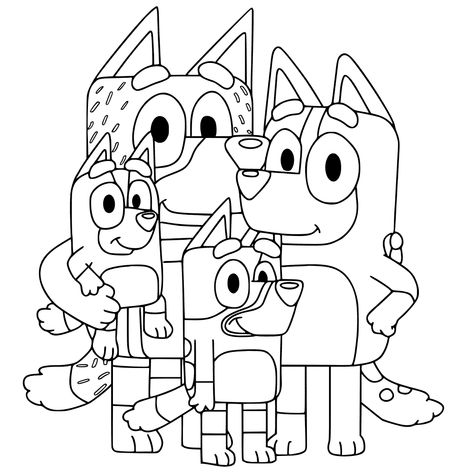 Bluey Coloring Pages - Best Coloring Pages For Kids Bluey Coloring Pages, Fathers Day Coloring Page, Family Coloring Pages, Birthday Coloring Pages, Family Coloring, Easy Coloring Pages, Cartoon Coloring Pages, Halloween Coloring Pages, Cricut Tutorials