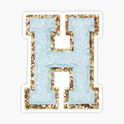 Preppy light blue varsity letter H sticker #Letter #preppy #letter #college #dorm #sticker Peace Sign Emoji, Galaxy Black And White, Pantone Swatches, Preppy Stickers, Birthday Photo Frame, Black And White Stickers, Tumblr Stickers, Varsity Letter, Cute Letters