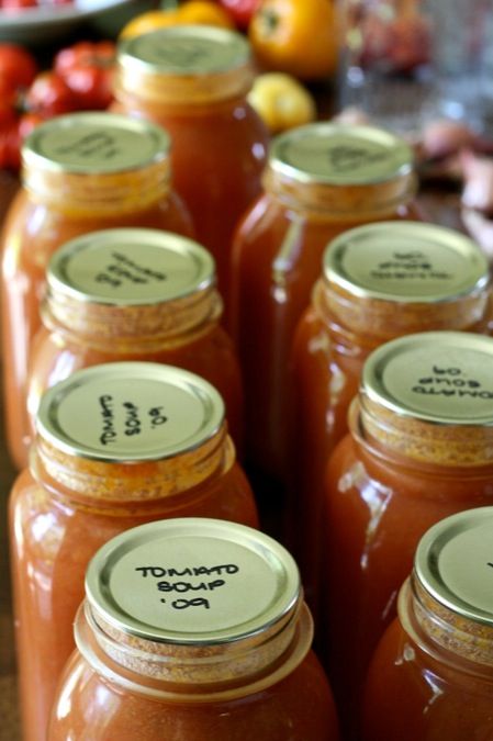 Canning Tomato Soup Canning Tomato Soup, High Acid Foods, Homemade Tomato Soup Recipe, Freezing Vegetables, Canning Ideas, Tomato Soup Homemade, Canned Tomato Soup, Canning Food Preservation, Canned Food Storage