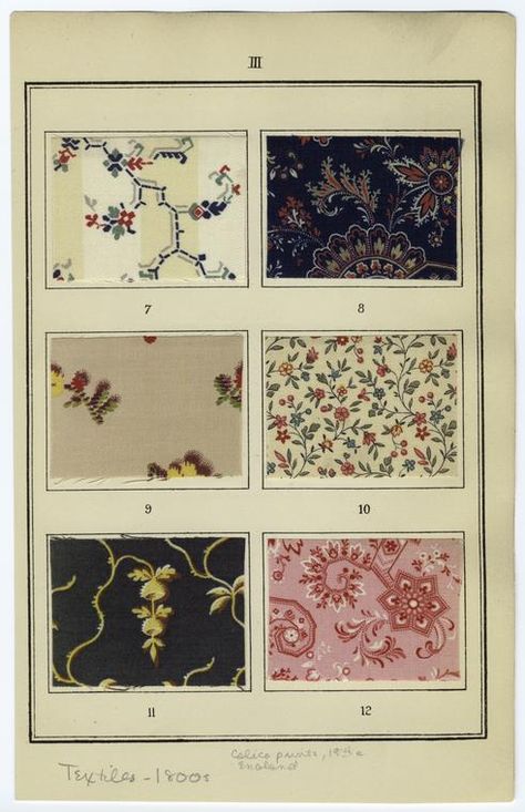 Calico prints, England, 19th c - NYPL Digital Collections Calico Print, Hippie Mom, Vintage Decoration, Hippie Life, Calico Fabric, New York Public Library, Diy Vintage, Picture Collection, Vintage Fabrics