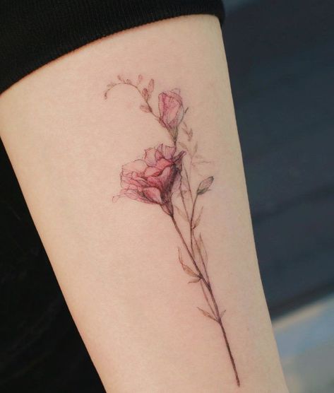 Flower Tattoos Meanings, Tattoos Flowers, Garden Tattoos, Flower Tattoo Meanings, Watercolor Tattoo Flower, Anklet Tattoos, Poppies Tattoo, Small Flower Tattoos, Omerta Tattoo