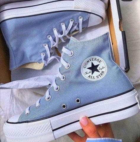 Blue Platform Converse, Cute Converse Shoes, Instagram Cookies, Cute Converse, Converse Chucks, Cookies And Milk, Trendy Shoes Sneakers, Dr Shoes, Preppy Shoes