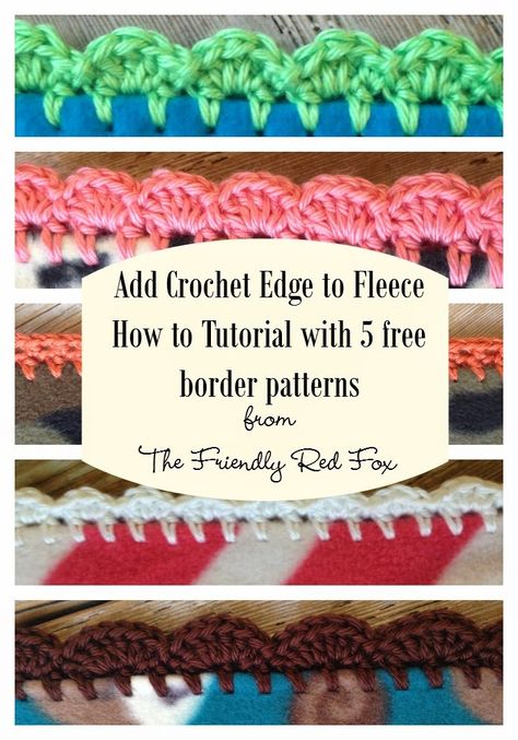 Ultimate Blanket/Quilt roundup (over 200!) and Luke’s Loves!                                                                                                                                                                                 More Crochet Square Edging, Fleece Blanket Edging, Blanket Edging, Picot Crochet, Crocheted Edging, Fleece Projects, Crochet Blanket Edging, Friendly Fox, Crochet Edges