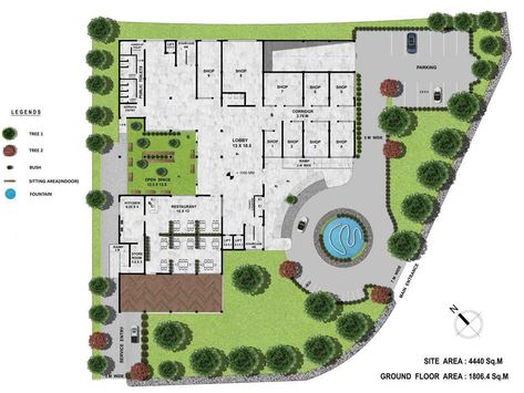 Shopping Mall Site Plan, Shopping Mall Floor Plan Architecture, Mall Floor Plan Layout, Commercial Complex Plan, Resort Design Plan Layout, Shopping Mall Floor Plan, Lobby Plan, Mall Architecture, Site Plan Rendering