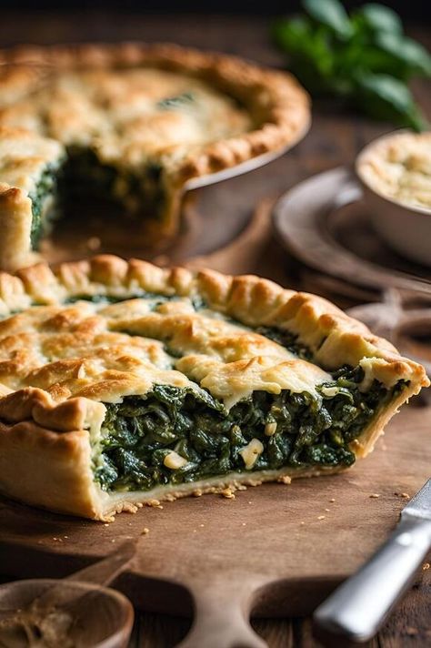 Artichoke Pie Recipe, Spinach Pie Recipe, Pie Night, Mexican Bean Soup, Smothered Potatoes, Bean Pie, Savory Pies Recipes, Spinach Frittata, Mushroom Pie