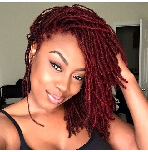 Short red locs  Pinterest: |OfficialTune_|       IG:@boythatszoe_ Red Dreadlocks, Locs Styles, Micro Locs, Dreads Styles, Pelo Afro, Loc Journey, Hairstyle Gallery, Dreadlock Hairstyles, Natural Hair Inspiration