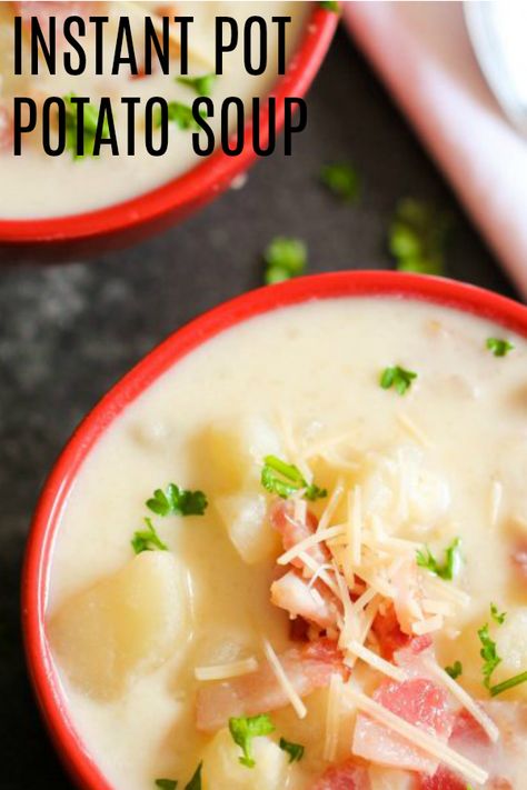 Instant Pot Potato Soup Recipe Instant Pot Potato Soup, Instapot Meals, Vegan Lentil Soup, Comfort Soup Recipes, Instant Pot Soup Recipes, Six Sisters, Supper Ideas, Best Instant Pot Recipe, Instant Pot Soup